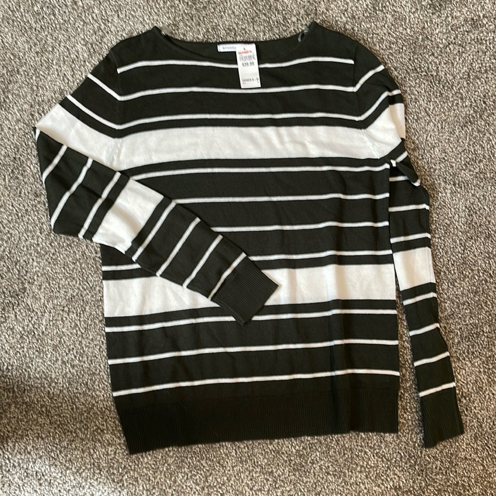 Staccato//Green and White striped sweater